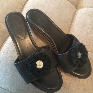 Coach black wedge
